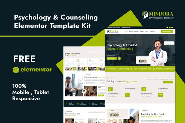 Mindora – Psychology and Counseling Elementor Template Kit